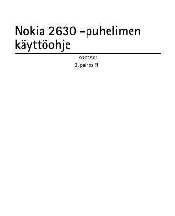 Nokia 2630 -puhelimen käyttöohje