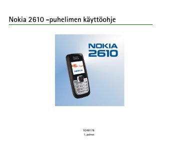 Nokia 2610 -puhelimen käyttöohje
