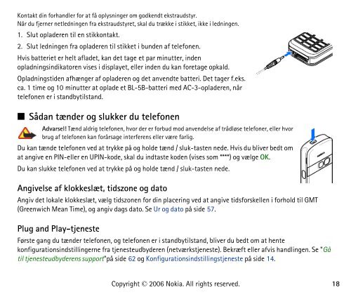 Brugervejledning til Nokia 6070