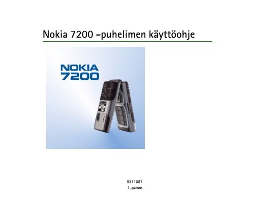 Nokia 7200 -puhelimen käyttöohje