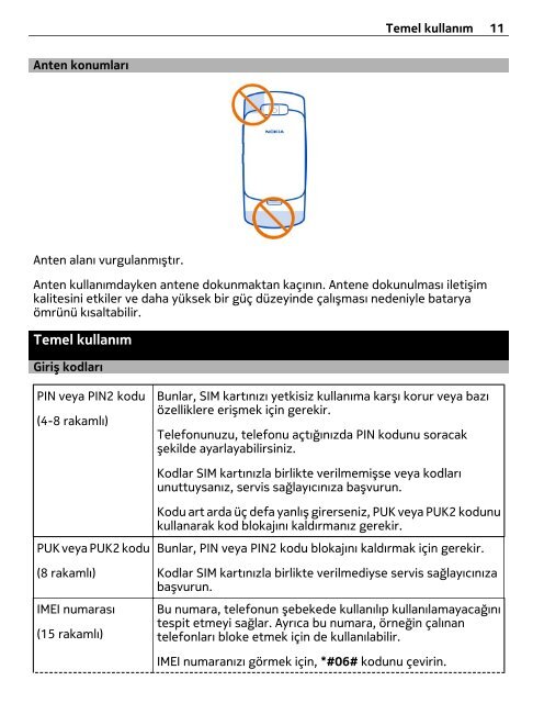 Nokia 303 Kullanım Kılavuzu