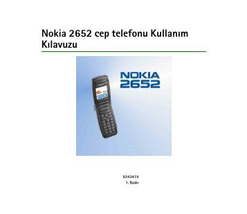 Nokia 2652 cep telefonu Kullanım Kılavuzu