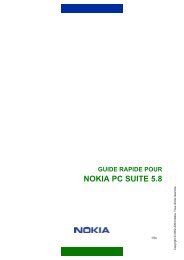 GUIDE RAPIDE POUR NOKIA PC SUITE 5.8