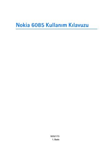 PDF Nokia 6085 Kullanım Kılavuzu