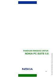 PANDUAN RINGKAS UNTUK NOKIA PC SUITE 5.8