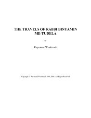 THE TRAVELS OF RABBI BINYAMIN ME-TUDELA