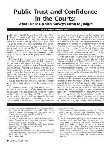 Public Trust and Confidence in the Courts: - University of Nebraska ...