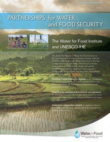 Partnership Activities - The Water for Food Institute - University of ...