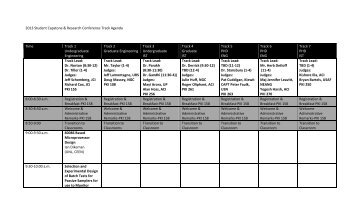 2013 Student Capstone & Research Conference Track Agenda ...