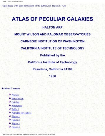 ARP Atlas of Peculiar Galaxies - NED - California Institute of ...