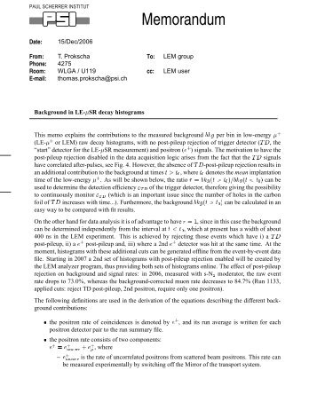 Memorandum - Low-Energy Muons