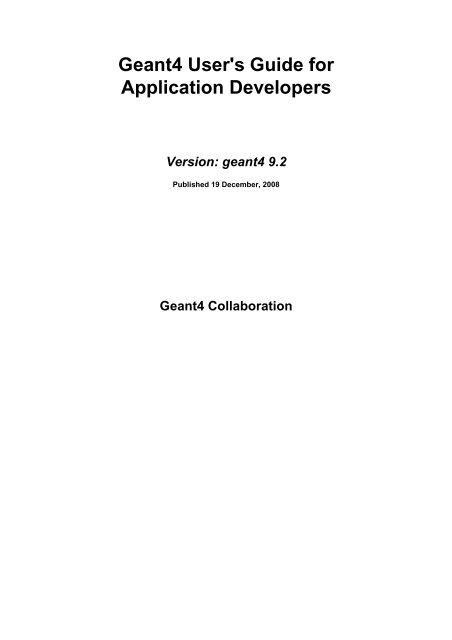 Geant4 User S Guide For Application Developers Low Energy Muons