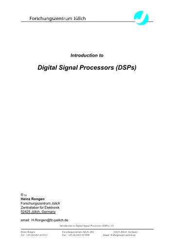 Introduction to Digital Signal Processors (DSPs)