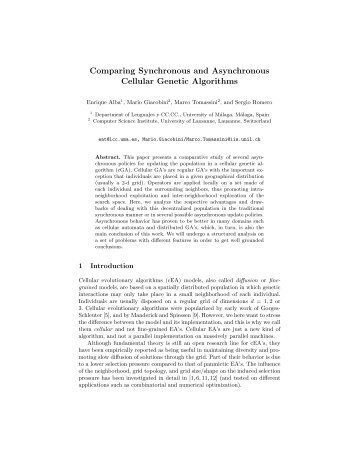 Comparing Synchronous and Asynchronous Cellular Genetic ... - NEO