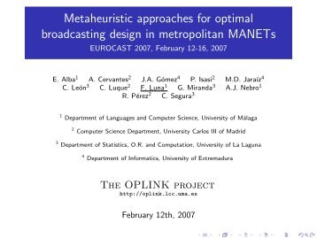 Metaheuristic approaches for optimal broadcasting design in ... - NEO