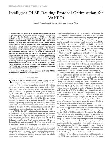 Intelligent OLSR Routing Protocol Optimization for VANETs - NEO