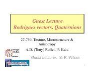 Guest Lecture Rodrigues vectors, Quaternions