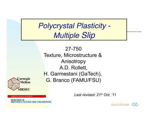Polycrystal Plasticity - Multiple Slip
