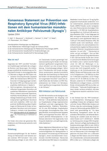 Synagis - Schweizerische Gesellschaft für Pädiatrische Pneumologie