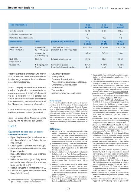 Prise en charge et réanimation du nouveau-né - Swiss Society of ...