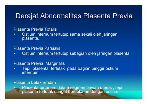 Mola & Plasenta P, abrupsio P - Fakultas Keperawatan - Unair