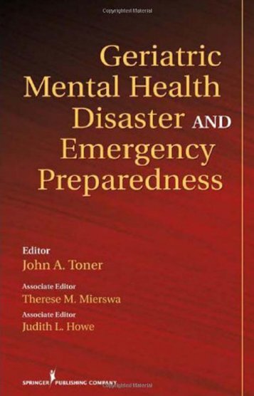 Geriatric Mental Health Disaster and Emergency Preparedness