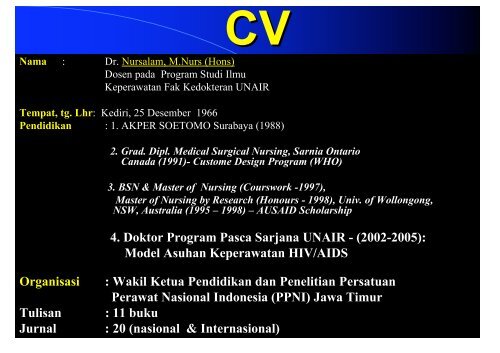 CV - Fakultas Keperawatan - Unair