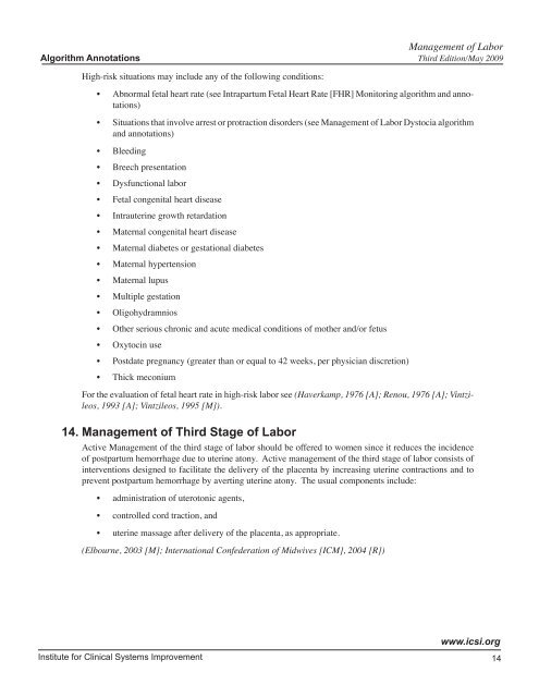 Management of Labor