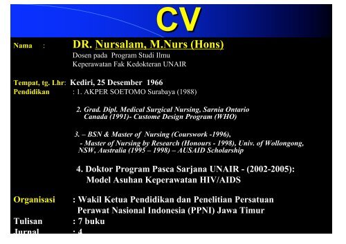 DR. Nursalam, M.Nurs (Hons) - Fakultas Keperawatan - Unair