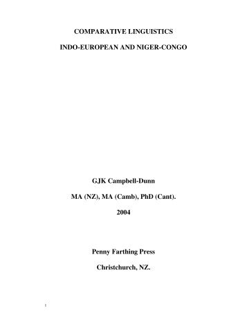 Comparative Linguistics: Indo-European and Niger-Congo - Clear Net