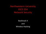 Northwestern University EECS 354 Network Security