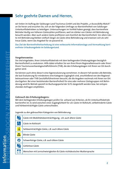 Erhebungsbogen zur Barrierefreiheit - SalzburgerLand Netoffice