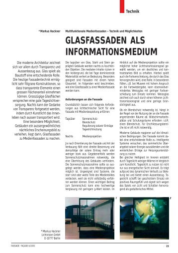 GLASFASSADEN ALS INFORMATIONSMEDIUM - netzentwurf.de