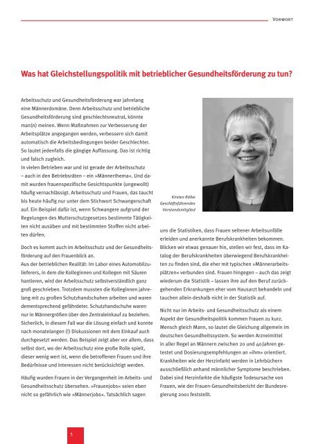 Chancengleichheit in der betrieblichen Gesundheitsförderung