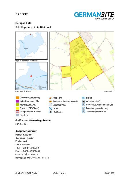 Gewerbegebiet Heiliges Feld_germansite.pdf - Gemeinde Hopsten