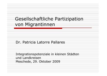 Gesellschaftliche Partizipation von Migrantinnen