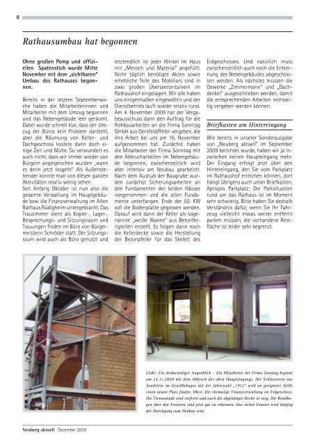 NEUBERG aktuell, Ausgabe 12/2009 - Gemeinde Neuberg