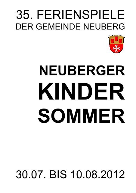 Programm Neuberger Kindersommer 2012 - Gemeinde Neuberg