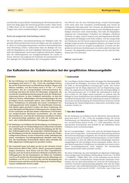 BWGZ 1|2011 DIE GEMEINDE - Gemeindetag Baden-Württemberg