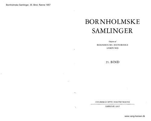 Bornholmske Samlinger - Bind 35 - Bornholms Historiske Samfund
