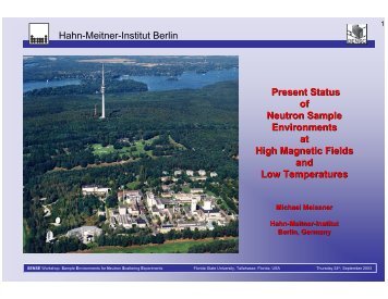 Hahn-Meitner-Institut Berlin Present Status of Neutron Sample ...