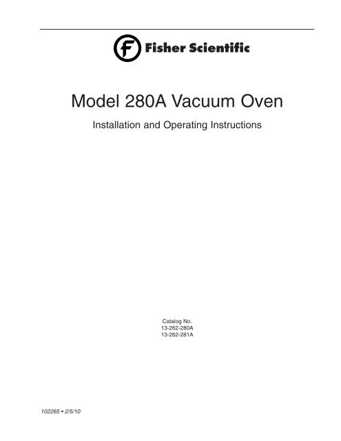 Model 280A Vacuum Oven - Spallation Neutron Source