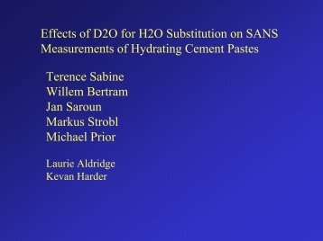 Results from Time Resolved USANS Measurements on Hydrating ...