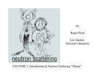 An Introduction to Neutron Scattering - Spallation Neutron Source