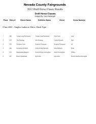 2012 Draft Horse Classic Results - Nevada County Fairgrounds