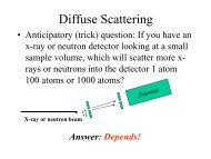 Diffuse Scattering - Spallation Neutron Source - Oak Ridge National ...