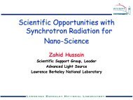 Scientific Opportunities with Synchrotron Radiation for Nanoscience