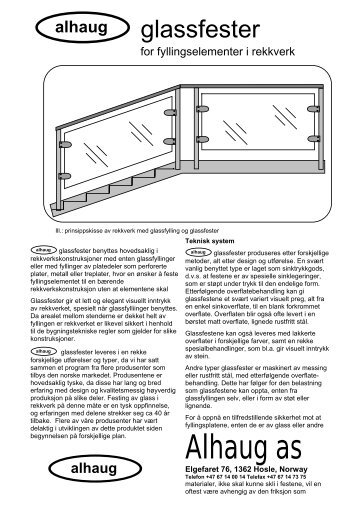Glassfester for Rekkverk - Alhaug AS