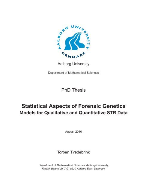 Statistical Aspects of Forensic Genetics - Department of Mathematics