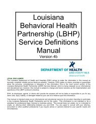 Louisiana Behavioral Health Partnership (LBHP) Services